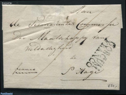 Netherlands 1828 Folding Cover From Gorcum To S Gravenhage, Postal History - ...-1852 Precursores