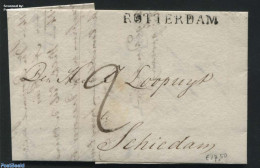 Netherlands 1819 Folding Letter From Rotterdam To Schiedam, Postal History - ...-1852 Préphilatélie