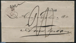 Netherlands 1868 Folding Cover From Rotterdam To Amsterdam, Postal History - Lettres & Documents