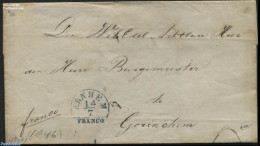 Netherlands 1846 Folding Cover From Arnhem To Gorinchem, Postal History - ...-1852 Precursori