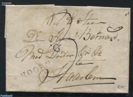 Netherlands 1814 Folding Letter From Hoorn To Haarlem, Postal History - ...-1852 Préphilatélie