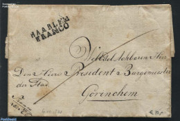 Netherlands 1821 Folding Cover From Haarlem To Gorinchem, Postal History - ...-1852 Precursori