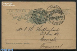 Mozambique 1910 Postcard To Transvaal, Used Postal Stationary - Mosambik