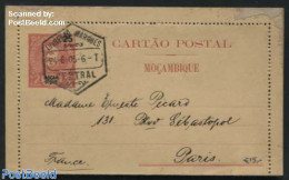 Mozambique 1905 Card Letter To Paris, Used Postal Stationary - Mosambik