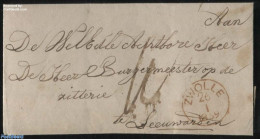 Netherlands 1859 Folding Cover From Zwolle To Leeuwarden, Postal History - Brieven En Documenten
