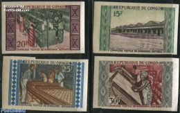 Congo Republic 1970 Textile Industry 4v, Imperforated, Mint NH, Various - Industry - Textiles - Usines & Industries