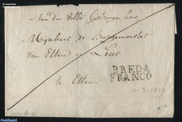 Netherlands 1819 Folding Cover From Breda To Etten-Leur, Postal History - ...-1852 Vorläufer