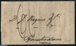 Netherlands 1851 Folded Letter From Amsterdam To Amsterdam, Postal History - ...-1852 Precursores