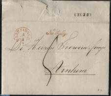 Netherlands 1858 Folding Letter From Wageningen To Arnhem, Postmark: Na Posttijd, Postal History - Lettres & Documents
