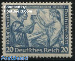 Germany, Empire 1933 20+10pf, Stamp Out Of Set, Perf. 14:13, Unused (hinged) - Unused Stamps