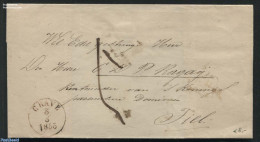 Netherlands 1853 Folding Cover From S Gravenhage To Tiel, Postal History - Briefe U. Dokumente