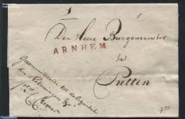 Netherlands 1815 Folding Cover From Arnhem To Putten, Postal History - ...-1852 Precursores