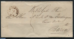 Netherlands 1854 Folding Cover Amersfoort To Buren, Postal History - Briefe U. Dokumente