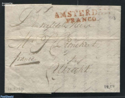 Netherlands 1817 Folding Letter From Amersfoort To Utrecht, Postal History - ...-1852 Precursores