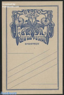 Brazil 1935 Postcard 100R, Blue, Unused Postal Stationary, Nature - Flowers & Plants - Briefe U. Dokumente