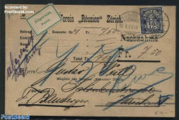 Switzerland 1900 Remboursement Card Moudon, Postal History - Cartas & Documentos