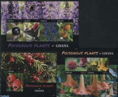 Ghana 2016 Poisonois Plants Of Ghana 3 S/s, Mint NH, Nature - Flowers & Plants - Fruit - Obst & Früchte