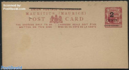 Mauritius 1900 Reply Paid Postcard 2CENTS/2CENTS On 8c/8c, Unused Postal Stationary, History - Transport - Coat Of Arm.. - Schiffe