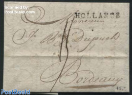 Netherlands 1803 Folding Letter From Amsterdam To Bordeaux, Postal History - ...-1852 Precursores