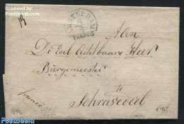 Netherlands 1842 Folding Cover From Amsterdam To S Gravendeel Via Dordrecht, Postal History - ...-1852 Precursores