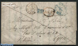 Netherlands 1844 Folding Letter From Amsterdam To Lyon, Postal History - ...-1852 Precursores