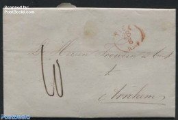 Netherlands 1859 Folding Letter From Tiel To Arnhem Via Druten, Postal History - Lettres & Documents