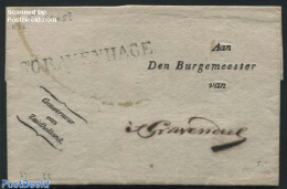 Netherlands 1826 Folding Cover From S-Gravenhage To S-Gravendeel, Postal History - ...-1852 Precursori