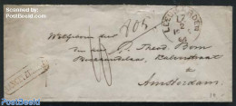 Netherlands 1864 Folding Cover From Leeuwarden To Amsterdam, Postal History - Covers & Documents