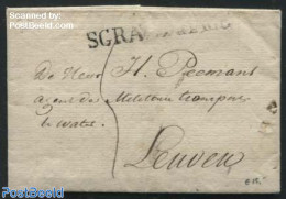 Netherlands 1817 Folding Letter From S-Gravenhage To Leuven, Militaire Transporten Te Water, Postal History - ...-1852 Precursori