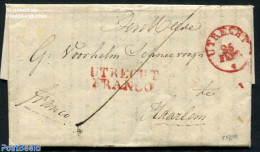 Netherlands 1843 Folding Letter From Culemborg To Haarlem Via Utrecht, Postal History - ...-1852 Precursores