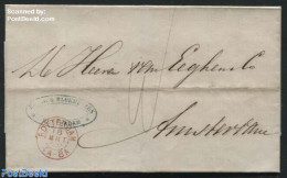 Netherlands 1868 Folding Cover From Rotterdam To Amsterdam, Postal History - Covers & Documents