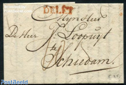Netherlands 1829 Folding Letter From Delft To Schiedam, Postal History - ...-1852 Precursores