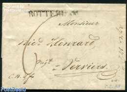 Netherlands 1826 Folding Letter From Rotterdam To Verviers, Postal History - ...-1852 Precursori