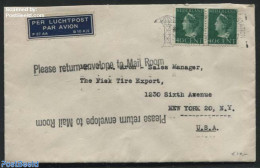 Netherlands 1940 A Pair Of Nvph Co. 343 On An Airmail To New York, Postal History, History - Kings & Queens (Royalty) - Brieven En Documenten