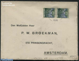 Netherlands 1926 A Pair Of Syncopated Perforations Nvhp No. R75 On A Cover To Amsterdam, Postal History, History - Coa.. - Briefe U. Dokumente
