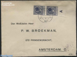 Netherlands 1926 A Pair Of Syncopated Perforations Nvhp No. R27 On A Cover To Amsterdam, Postal History, History - Kin.. - Cartas & Documentos