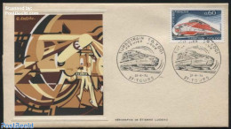 France 1974 Art Cover, Turbotrain - Etienne Ludeho, First Day Cover, Transport - Railways - Briefe U. Dokumente
