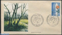 France 1975 Art Cover, Picardie - Baines, First Day Cover, Flowers & Plants - Covers & Documents