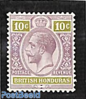 Belize/British Honduras 1913 10c Lila/yellowgreen, Stamp Out Of Set, Unused (hinged) - Honduras Britannico (...-1970)