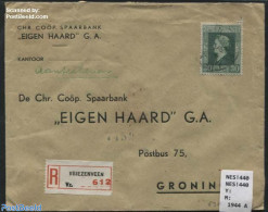 Netherlands 1944 Registered Cover To Groningen, Postal History, History - Women - Cartas & Documentos