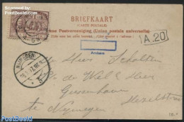 Netherlands 1907 Greeting Card To Nijmegen, Postal History, History - History - Covers & Documents