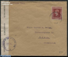 Netherlands 1946 Queen Wilhelmina. Cover From Leiden To Graz, Austria, Postal History, History - Kings & Queens (Royal.. - Covers & Documents