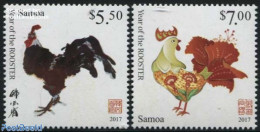 Samoa 2017 Year Of The Rooster 2v, Mint NH, Nature - Various - Poultry - New Year - Neujahr