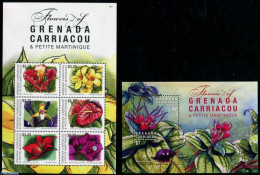 Grenada Grenadines 2016 Flowers 2 S/s, Mint NH, Nature - Flowers & Plants - Orchids - Grenade (1974-...)