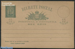 Azores 1892 Ponta Delgada, Reply Paid Postcard 10/10R, Unused Postal Stationary - Azores