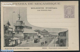 Mozambique 1904 Companha Reply Paid Postcard 20/20R, Observatorio Meteorologico, Unused Postal Stationary - Mosambik