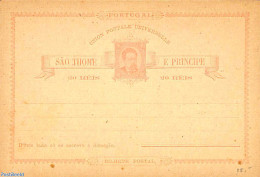 Sao Tome/Principe 1885 Postcard 20R, Unused Postal Stationary - Sao Tomé Y Príncipe