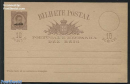 Azores 1884 Postcard 10R, Text: 45mm, 9mm Between Line 3 And 4, Unused Postal Stationary - Azoren