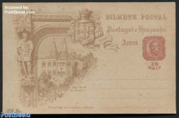 Azores 1898 Illustrated Postcard 10R, Paco Real Do Cintra, Unused Postal Stationary - Azores