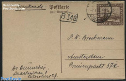 Germany, Saar 1926 Reply Paid Postcard To Amsterdam, Used Postal Stationary, Transport - Cableways - Other (Air)